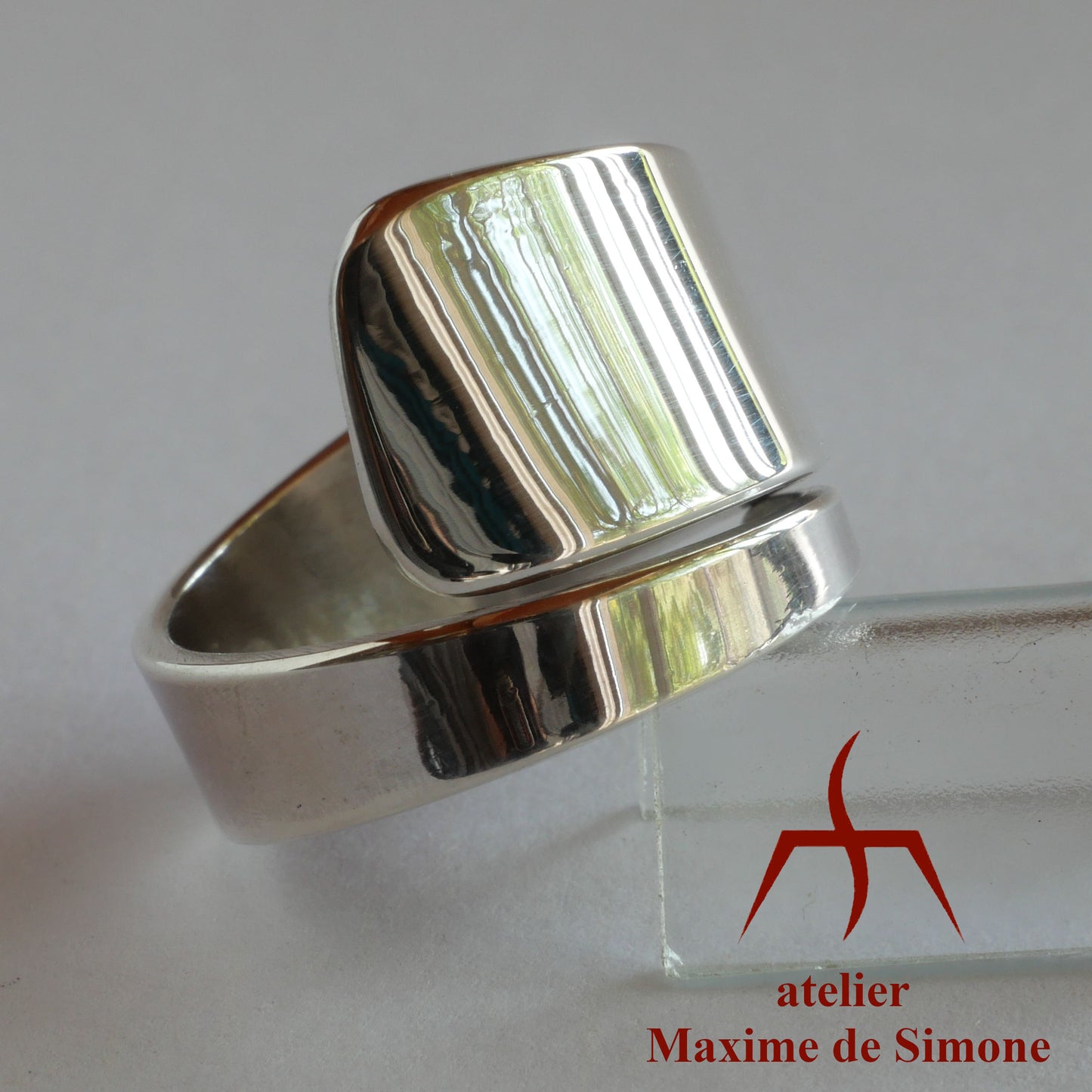 bague asymétrique en argent