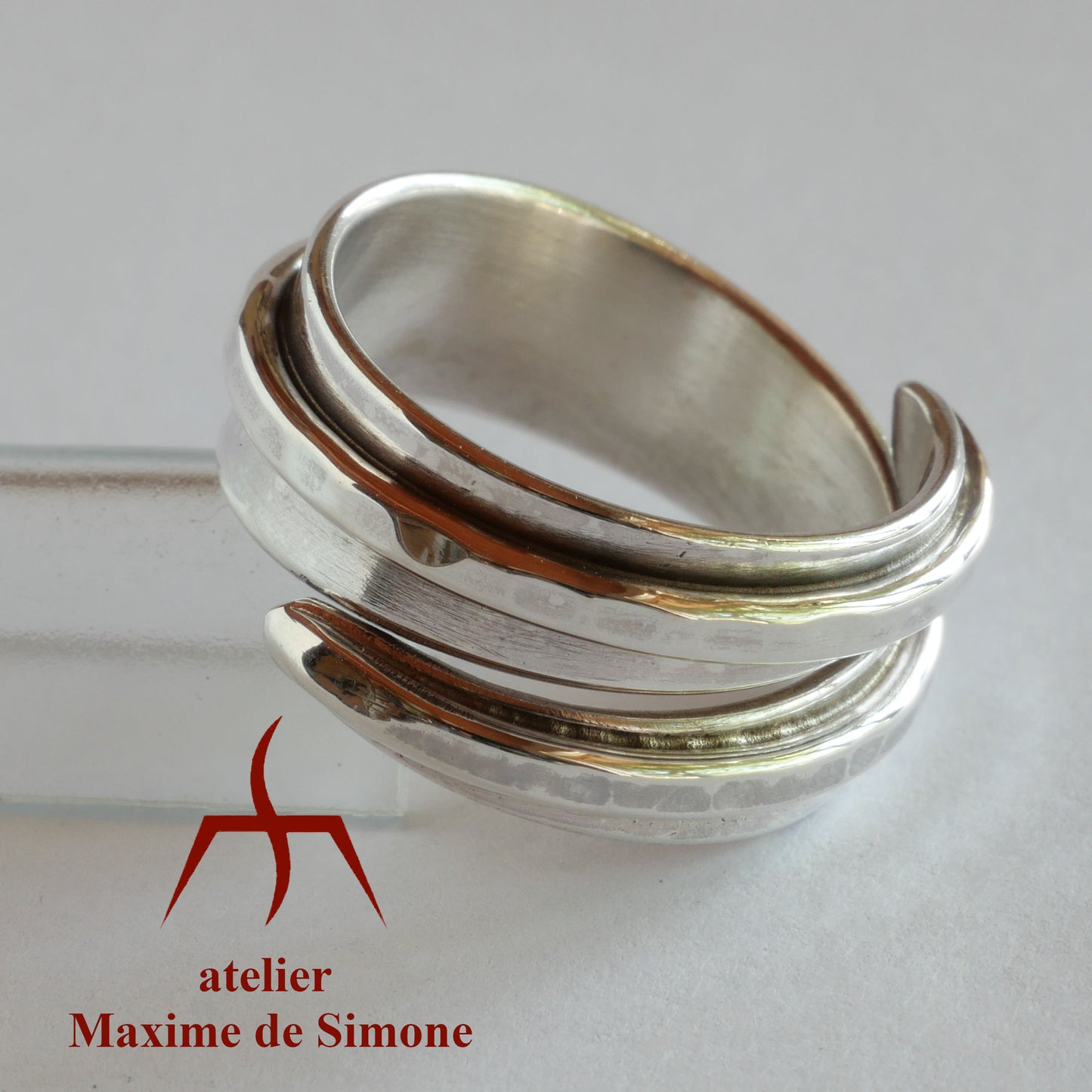 bague réglable en argent pour homme et femme