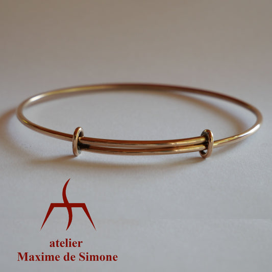bracelet réglable en bronze, il s’ajuste à votre poignet en coulissant