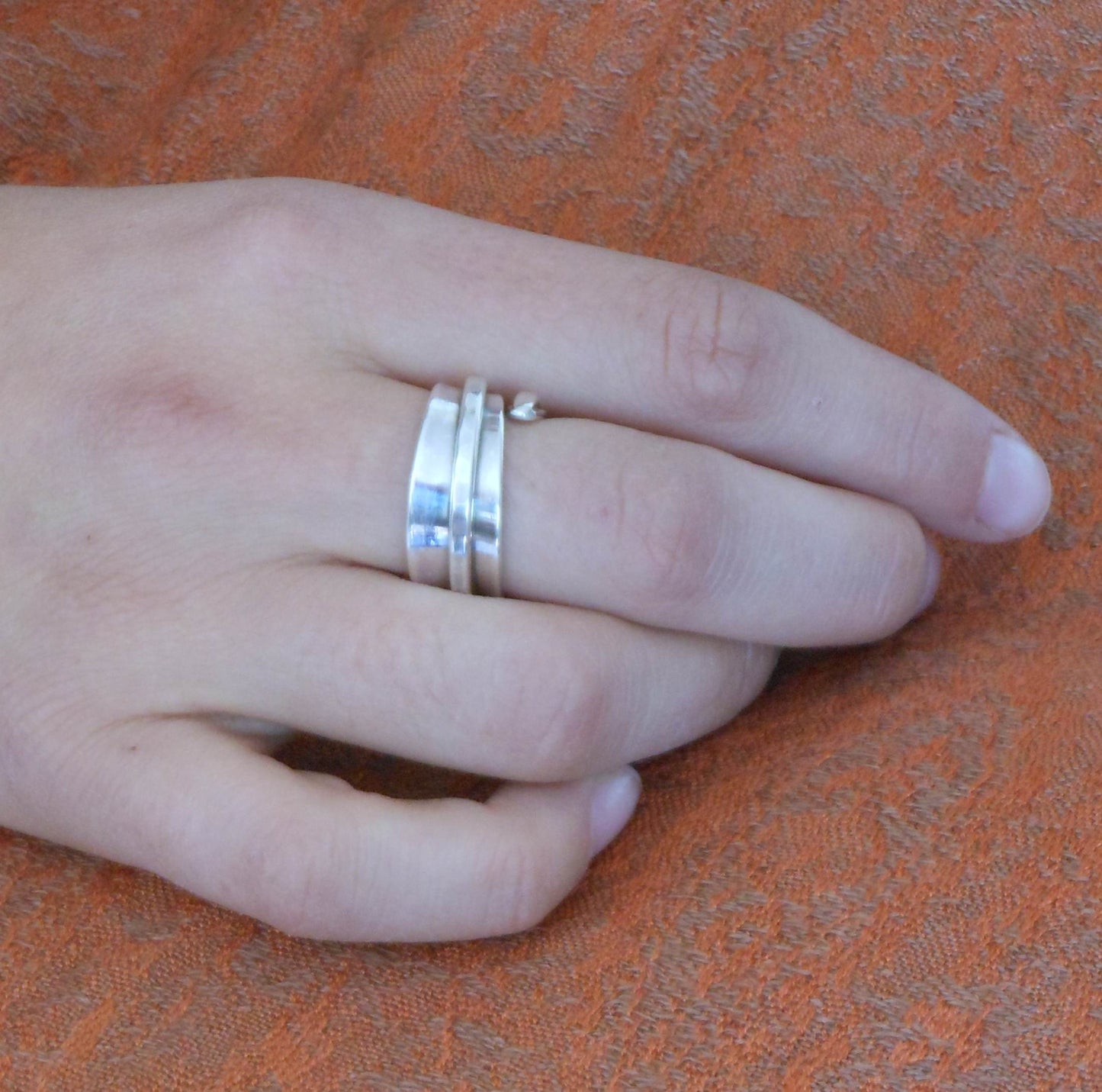 bague réglable en argent pour homme et femme
