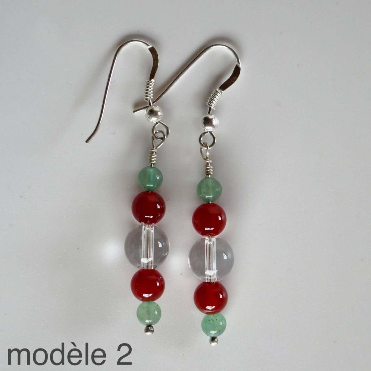 boucles d’oreilles en argent avec pierres naturelles