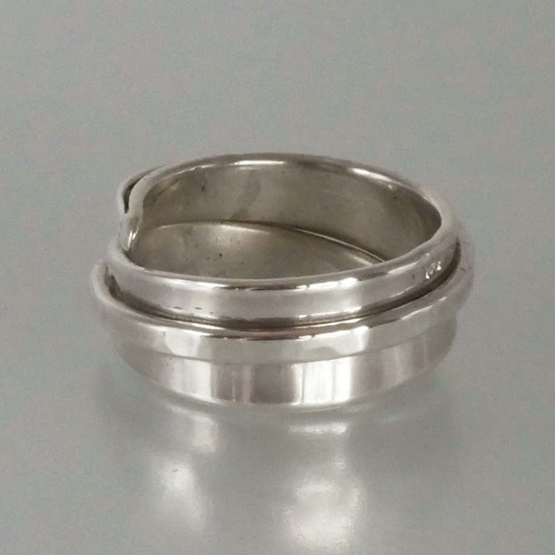 bague réglable large en argent pour homme et femme
