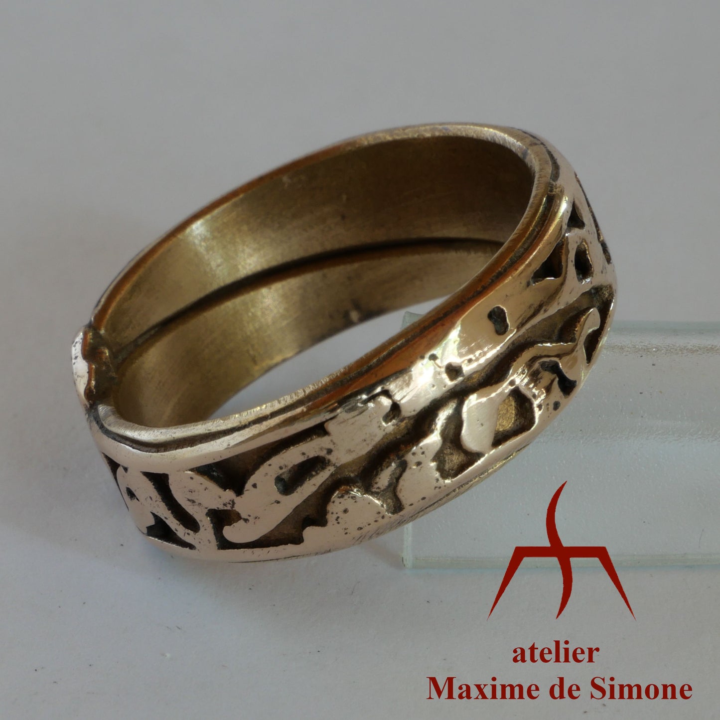 bague en bronze pour hommes et femmes, décorée de motifs originaux