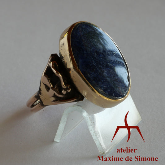 bague en bronze avec sodalite