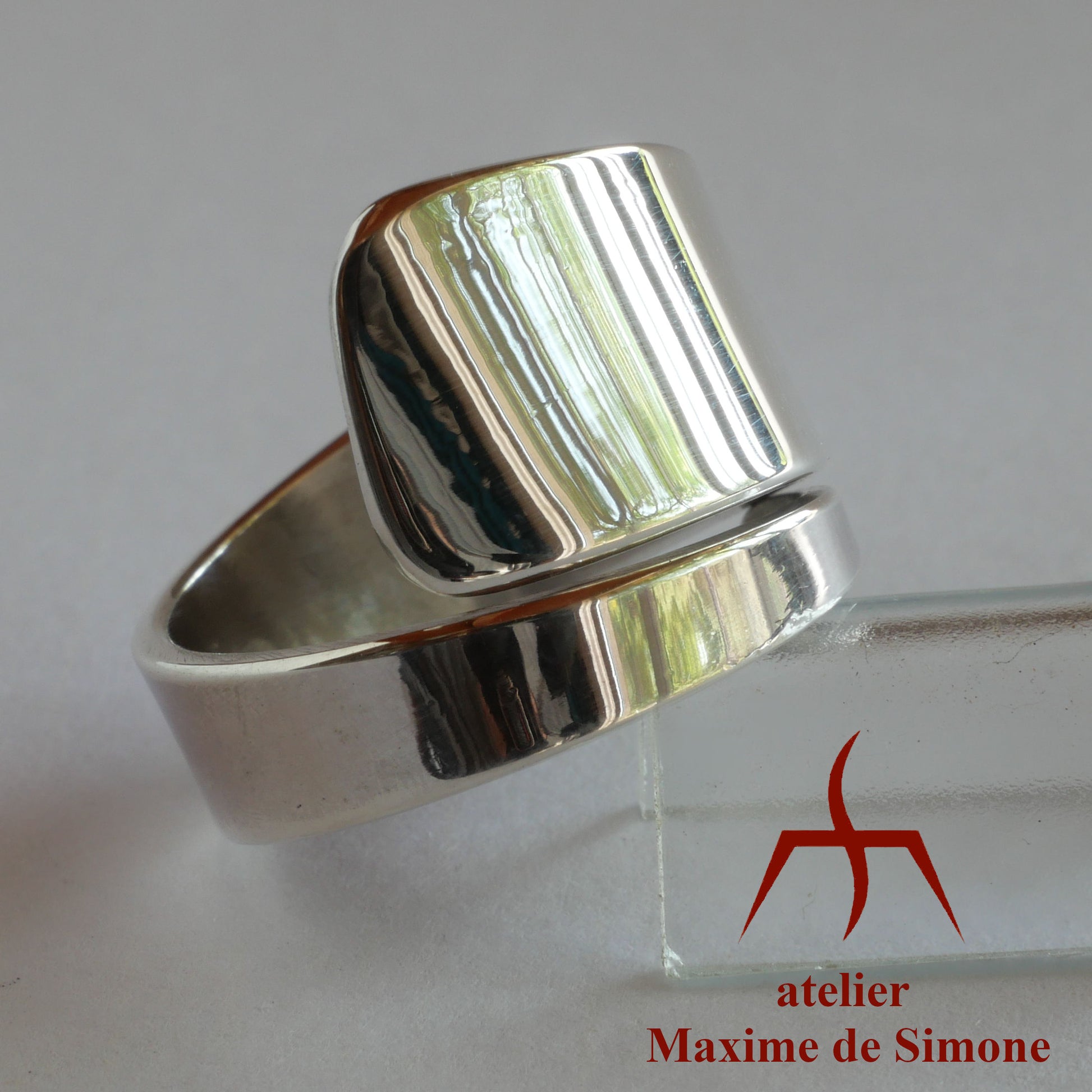 bague asymétrique en argent
