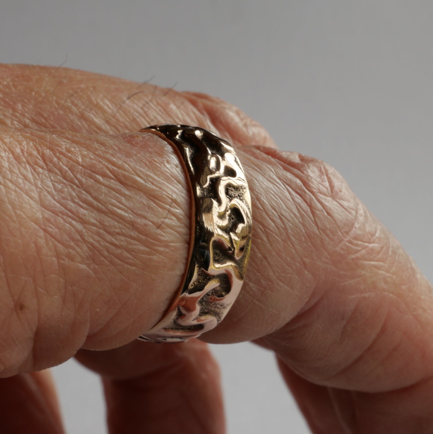 Bague personnalisable en bronze sculptée pour hommes et femmes