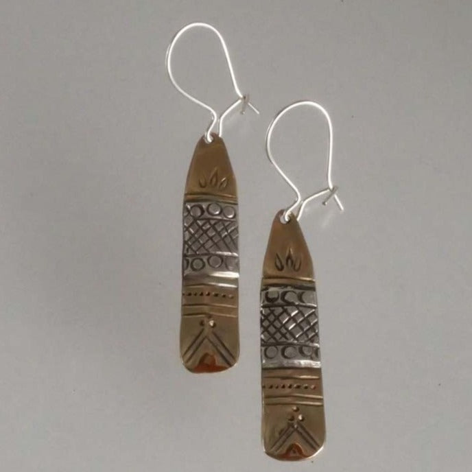 boucles d’oreilles en bronze et argent